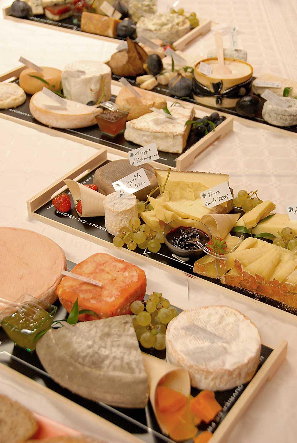 Cheese platters at wedding reception