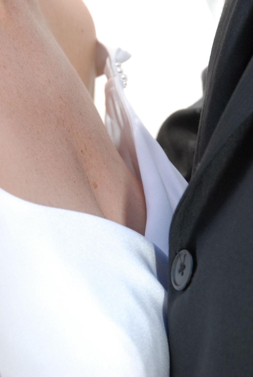 Weddings in and Around Paris 47 Close up of married couple breast height sexy dress detail