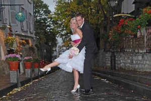 bride groom elopement montmartre street paris france